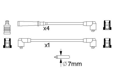 Комплект проводов зажигания BOSCH 0 986 356 790 для NISSAN BLUEBIRD