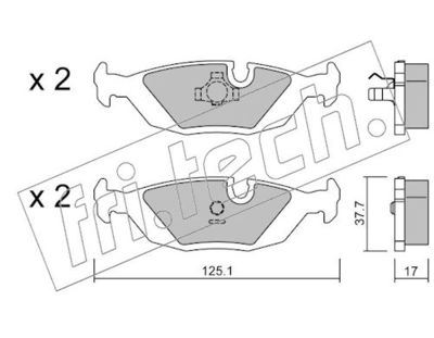 Bremsekloss sett fri.tech. 072.1 for BMW