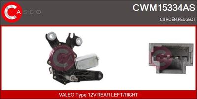 CASCO CWM15334AS Двигатель стеклоочистителя  для PEUGEOT 206 Наклонная задняя часть (2A/C) 1.6 16V
