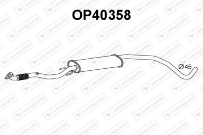 Предглушитель выхлопных газов VENEPORTE OP40358 для OPEL ADAM