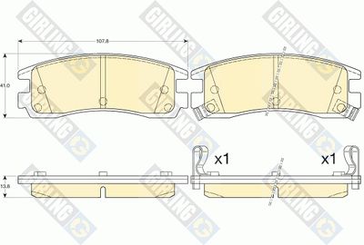 Комплект тормозных колодок, дисковый тормоз GIRLING 6140989 для OLDSMOBILE INTRIGUE