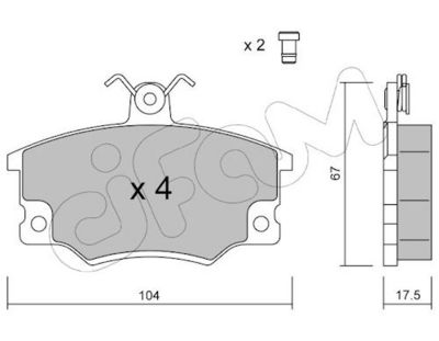 Sada brzdových destiček, kotoučová brzda CIFAM 822-030-1