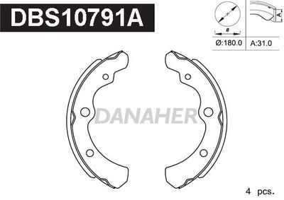 Комплект тормозных колодок DANAHER DBS10791A для SUBARU LEONE