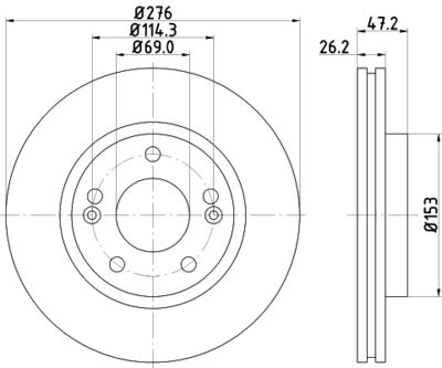 Тормозной диск HELLA 8DD 355 110-951 для HYUNDAI GALLOPER