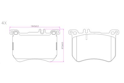 Brake pad set, disc brake