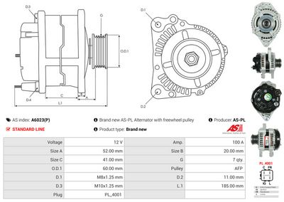 GENERATOR / ALTERNATOR AS-PL A6023P 4