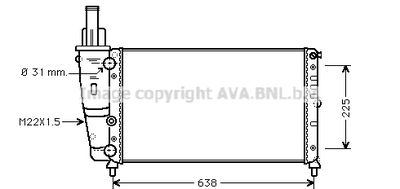 Радиатор, охлаждение двигателя AVA QUALITY COOLING FT2228 для FIAT PUNTO