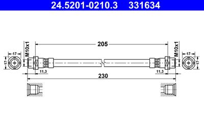 Тормозной шланг ATE 24.5201-0210.3 для BMW X6