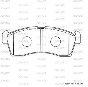 Комплект тормозных колодок, дисковый тормоз ADVICS SN946 для CITROËN C-ZERO