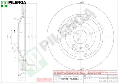Тормозной диск PILENGA V984 для BENTLEY FLYING