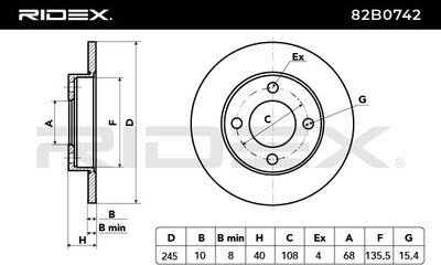 спирачен диск RIDEX 82B0742