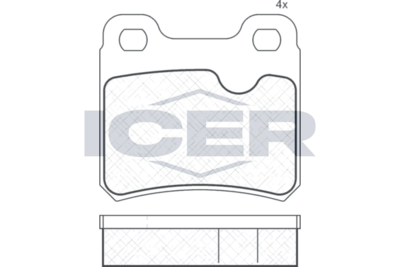 комплект спирачно феродо, дискови спирачки ICER 180807