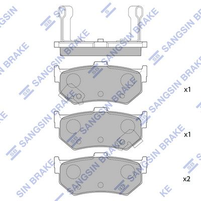 Комплект тормозных колодок, дисковый тормоз Hi-Q SP1469 для SUZUKI SWIFT