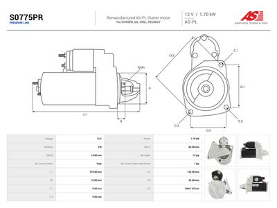 Startér AS-PL S0775PR