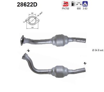 Катализатор AS 28622D для CITROËN JUMPY