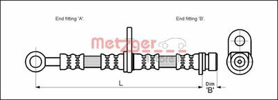 METZGER 4115152 Тормозной шланг  для ROVER 25 (Ровер 25)