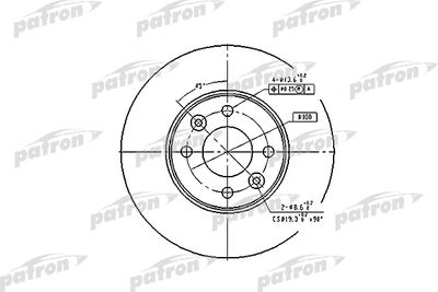Тормозной диск PATRON PBD4364 для DACIA LOGAN