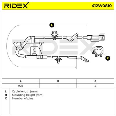 датчик, обороти на колелото RIDEX 412W0810