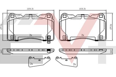 комплект спирачно феродо, дискови спирачки COMLINE CEV32859