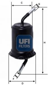 UFI 31.520.00 Топливный фильтр  для KIA SHUMA (Киа Шума)