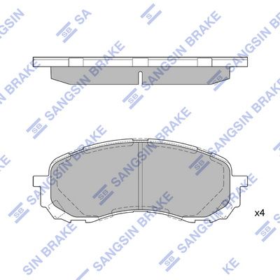Комплект тормозных колодок, дисковый тормоз Hi-Q SP1629 для SUBARU LEGACY