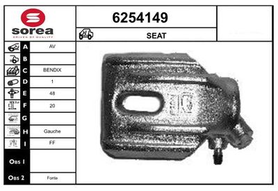 STARTCAR 6254149 Тормозной суппорт для SEAT IBIZA I (21A) 1.5 i STARTCAR 6254149 Тормозной суппорт для SEAT IBIZA I (21A) 1.5 i