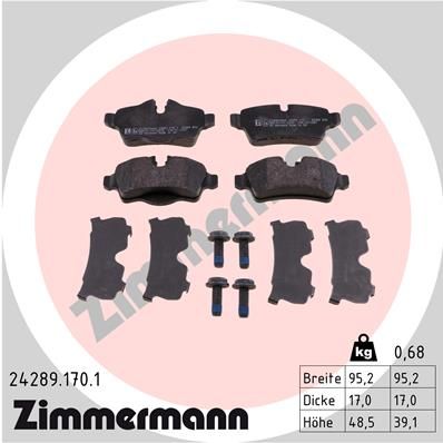 ZIMMERMANN Bremsbelagsatz, Scheibenbremse (24289.170.1)