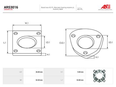 Reparasjonssett, dynamo AUTOSTARTER ARS3016
