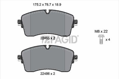 комплект спирачно феродо, дискови спирачки PAGID T3171N
