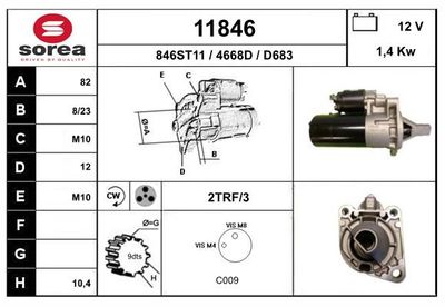 Стартер EAI 11846 для CHRYSLER LE