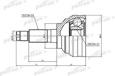 Шарнирный комплект, приводной вал PATRON PCV1369 для MAZDA MPV