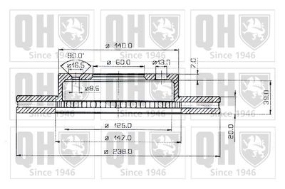 QUINTON HAZELL BDC3244 Тормозные диски для RENAULT 20