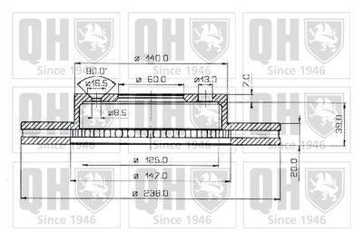 Тормозной диск QUINTON HAZELL BDC3244 для RENAULT 30