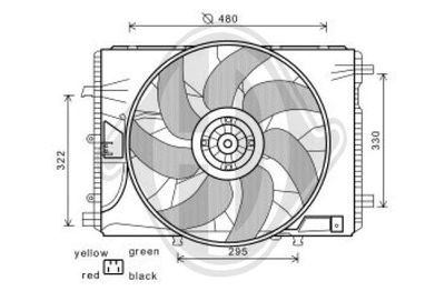 DIEDERICHS DCL1290 Вентилятор системы охлаждения двигателя  для MERCEDES-BENZ GLA-CLASS (Мерседес Гла-класс)