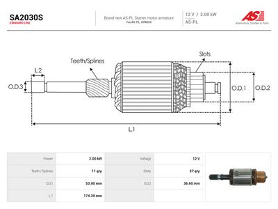 AS-PL - Rotor, štartér , SA2030S