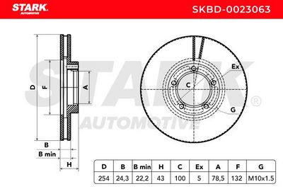 спирачен диск STARK SKBD-0023063