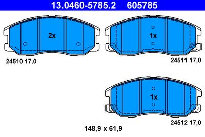 Комплект тормозных колодок, дисковый тормоз ATE 13.0460-5785.2 для OPEL ANTARA