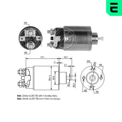 Elektromagnetický spínač, startér ERA ZM791