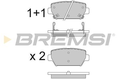 Комплект тормозных колодок, дисковый тормоз BREMSI BP3827 для MITSUBISHI ECLIPSE	CROSS