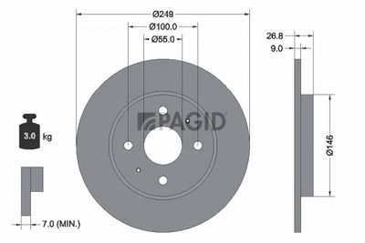 Tarcza hamulcowa PAGID 56522NC