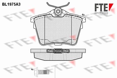 Комплект тормозных колодок, дисковый тормоз FTE BL1975A3 для CITROËN C5