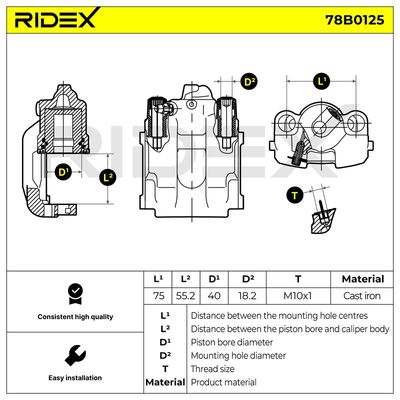 спирачен апарат RIDEX 78B0125