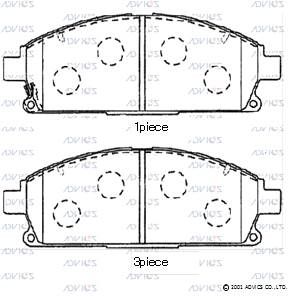 Комплект тормозных колодок, дисковый тормоз ADVICS SN899P для ACURA MDX