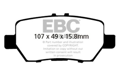 Комплект тормозных колодок, дисковый тормоз EBC Brakes DP41736R для HONDA LEGEND