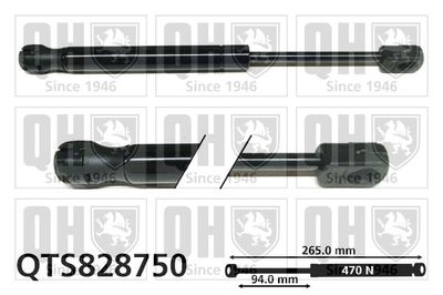 Газовая пружина, крышка багажник QUINTON HAZELL QTS828750 для OPEL ASTRA