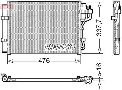 Конденсатор, кондиционер DENSO DCN41023 для HYUNDAI i10