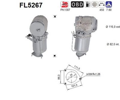 Filtre à particules (FAP) AS — 450mm
