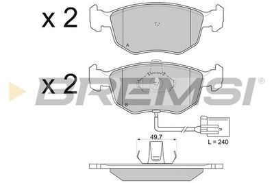 Комплект тормозных колодок, дисковый тормоз BREMSI BP2707 для FORD SCORPIO