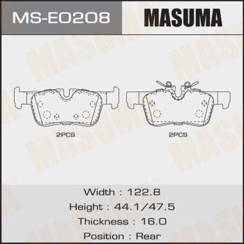 Комплект тормозных колодок MASUMA MS-E0208 для BMW X1