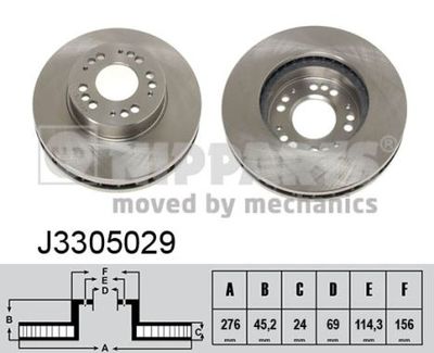 Тормозной диск NIPPARTS J3305029 для MITSUBISHI FTO